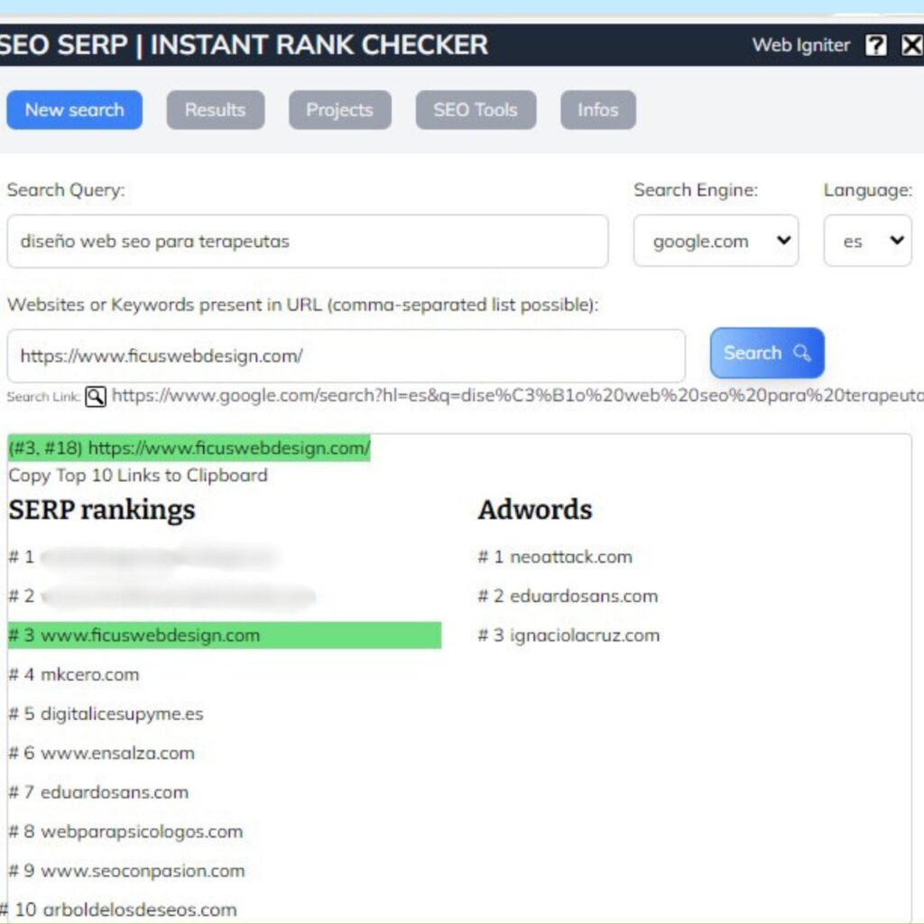 diseno web seo para terapeutas